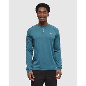 Tentree TreeBlend Baker Henley Longsleeve Large Jasper Heather NWT